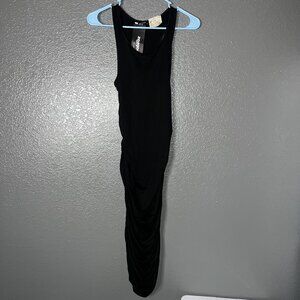 Zeagoo Womens Medium Black Sleeveless Ruched Maxi Dress Stretch M
